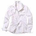Ladies' Casual Blouse/Outdoor Wear with Poly/Cotton Blended Fabric, Long Sleeves